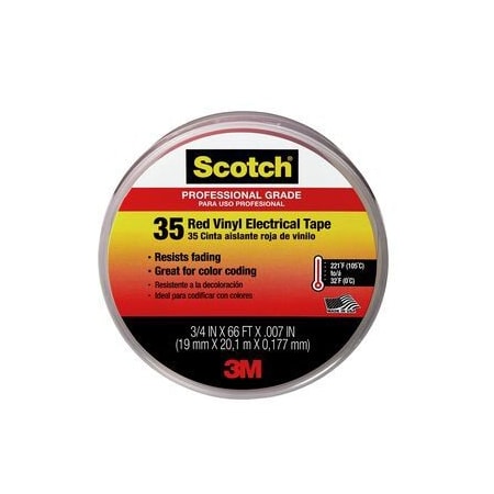 3M ELECTRICAL TAPE .75X66X7 MIL RED 3M10810